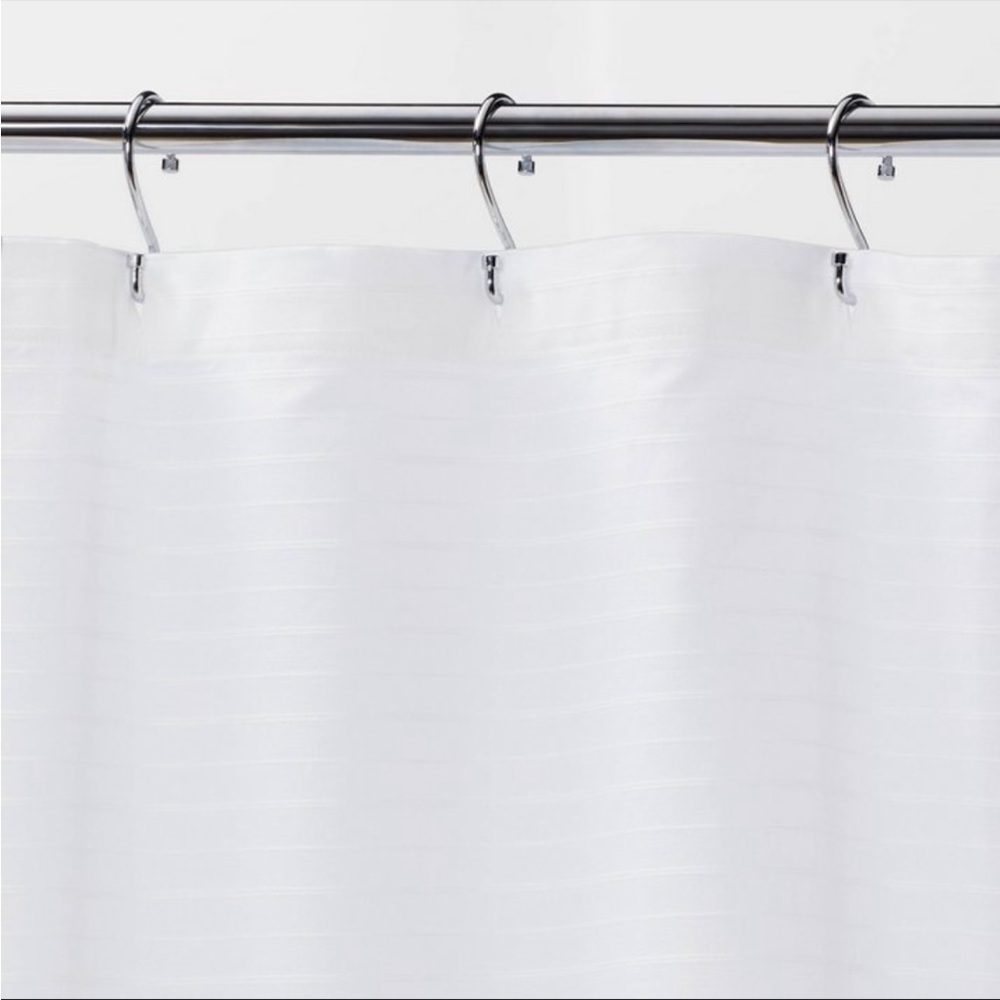 Woven Stripe Shower Curtain White - Threshold & Shower Liner New without Package - Picture 4 of 8